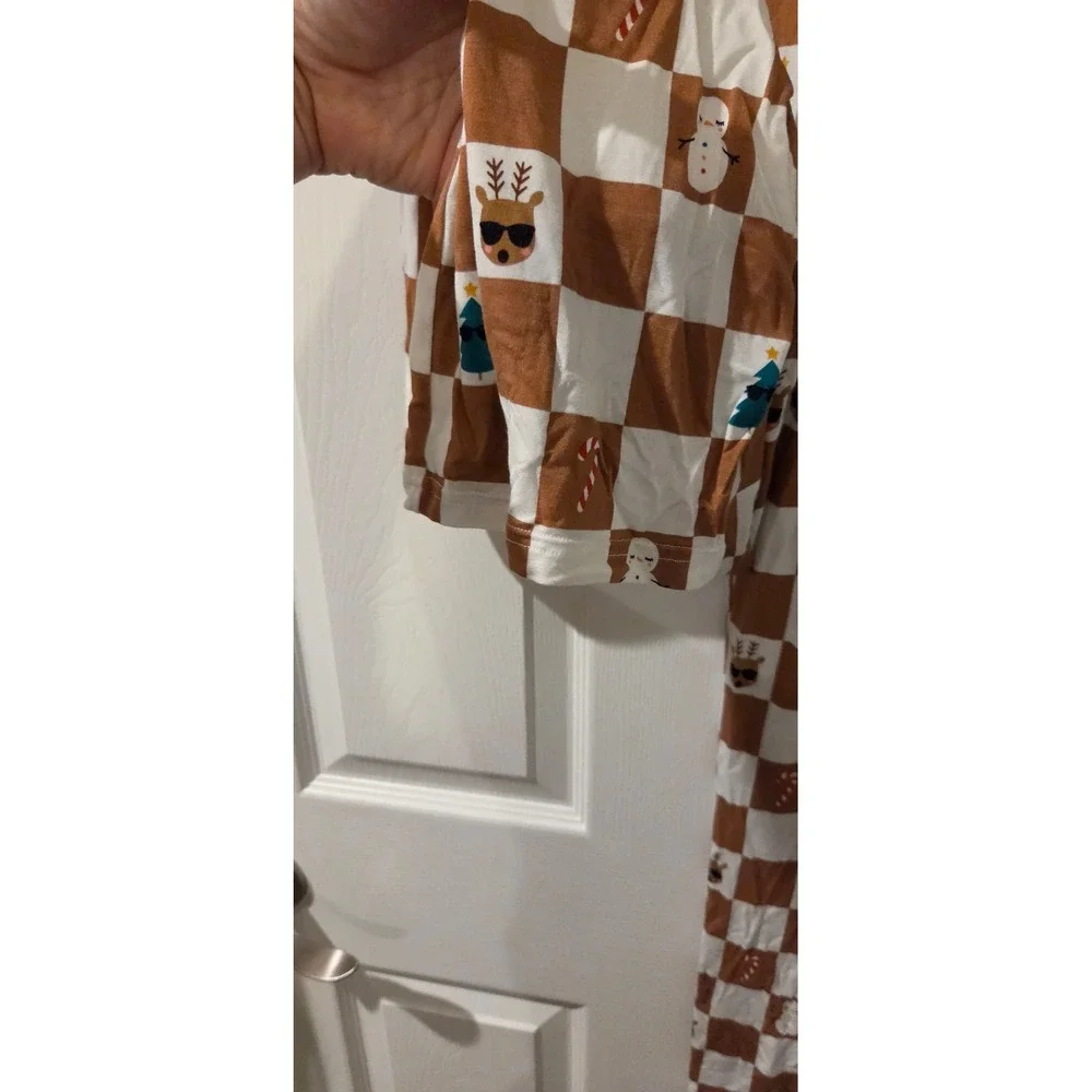 Little Sleepies Men's Large Christmas Pajama Pants Bamboo Checkered Holiday